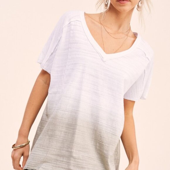 Peony White Dip-Dye Top - Picture 2 of 4